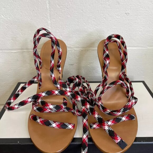 Balenciaga Lace Up Sandals Stilettos Heels Open Toe Women's Size 41 EU/11 US - Picture 4 of 15